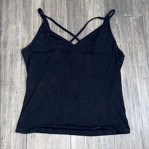 black criss cross tank top